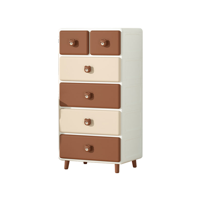 Modern Chest Dressers Plastic Kids Nightstand with 5/6 Drawers , 16.77 Inch W