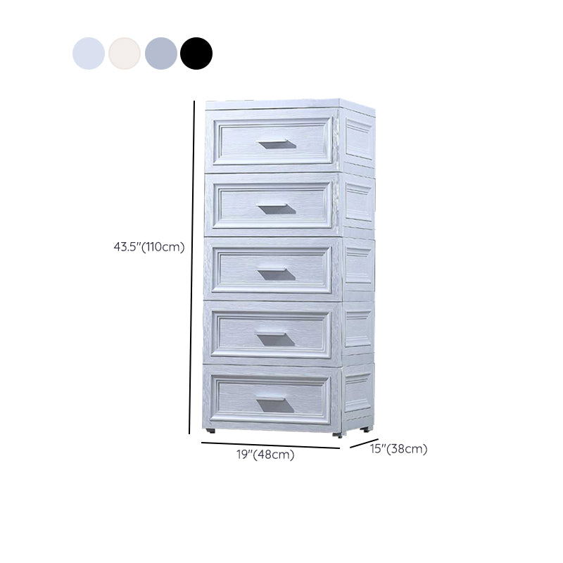 Scandinavian Vertical Kids Dressers Plastic Kids Furniture with Drawers for Bedroom