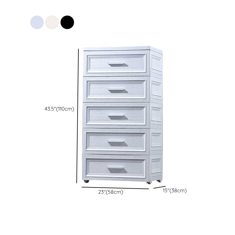 Scandinavian Vertical Kids Dressers Plastic Kids Furniture with Drawers for Bedroom