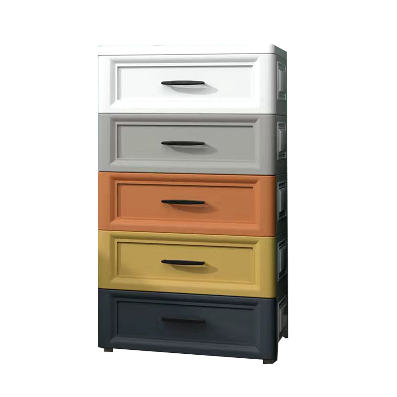 Plastic Kids Nightstand Modern Nursery Dresser with 5/6 Drawers