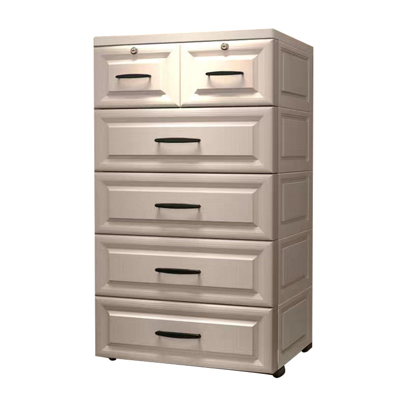 Plastic Kids Nightstand Modern Nursery Dresser with 5/6 Drawers