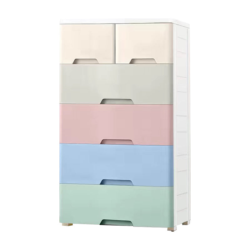 Plastic Kids Nightstand Modern Nursery Dresser with 5/6 Drawers