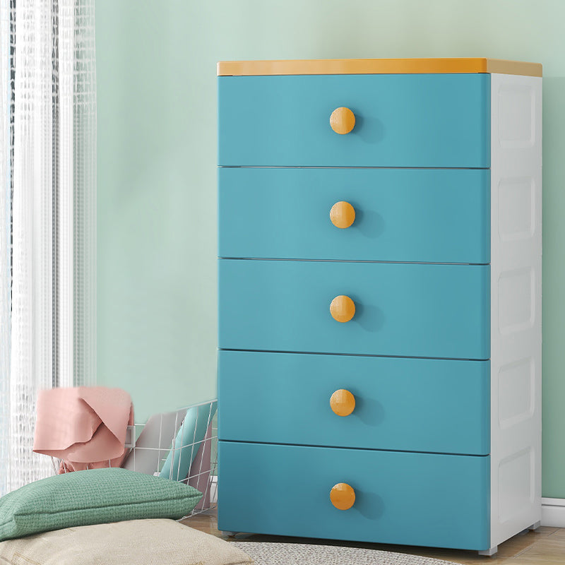 Scandinavian Kids Dressers Plastic Baby Dresser with 5 Drawers