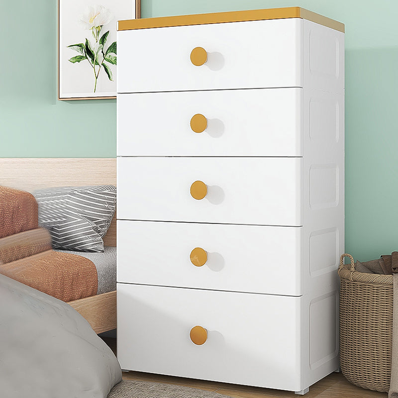 Scandinavian Kids Dressers Plastic Baby Dresser with 5 Drawers