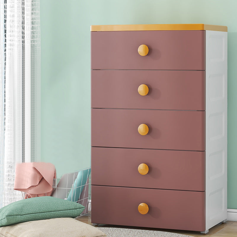 Scandinavian Kids Dressers Plastic Baby Dresser with 5 Drawers