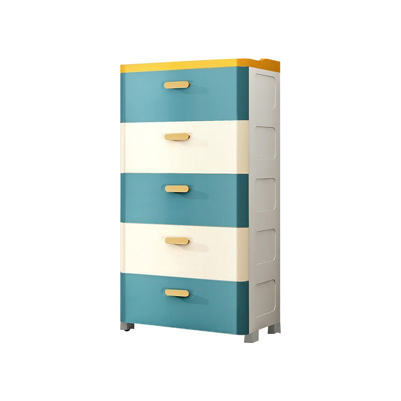 Modern Chest Nursery Dresser Plastic Kids Nightstand with 5 Drawers