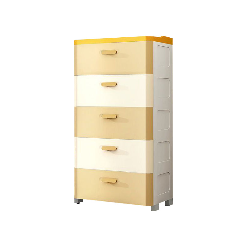 Modern Chest Nursery Dresser Plastic Kids Nightstand with 5 Drawers