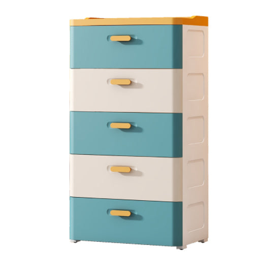 Modern Chest Nursery Dresser Plastic Kids Nightstand with 5 Drawers