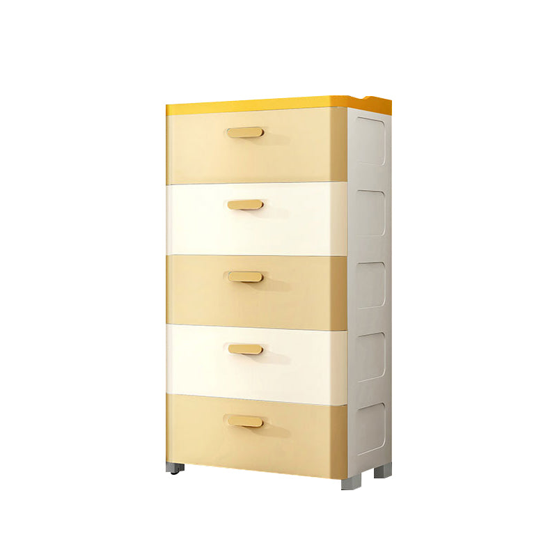 Modern Chest Nursery Dresser Plastic Kids Nightstand with 5 Drawers