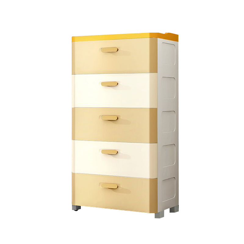 Modern Chest Nursery Dresser Plastic Kids Nightstand with 5 Drawers