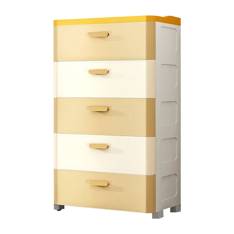 Modern Chest Nursery Dresser Plastic Kids Nightstand with 5 Drawers