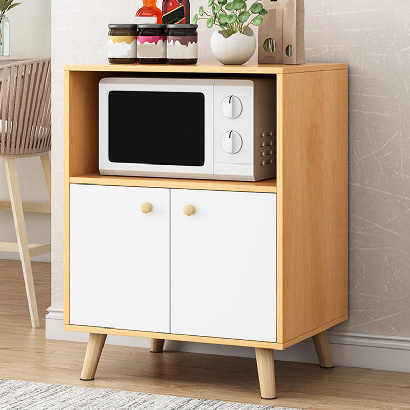 Modern and Contemporary Credenza Wood Server with Cabinets and Drawers