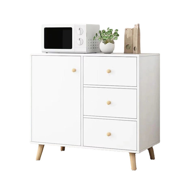 Modern and Contemporary Credenza Wood Server with Cabinets and Drawers