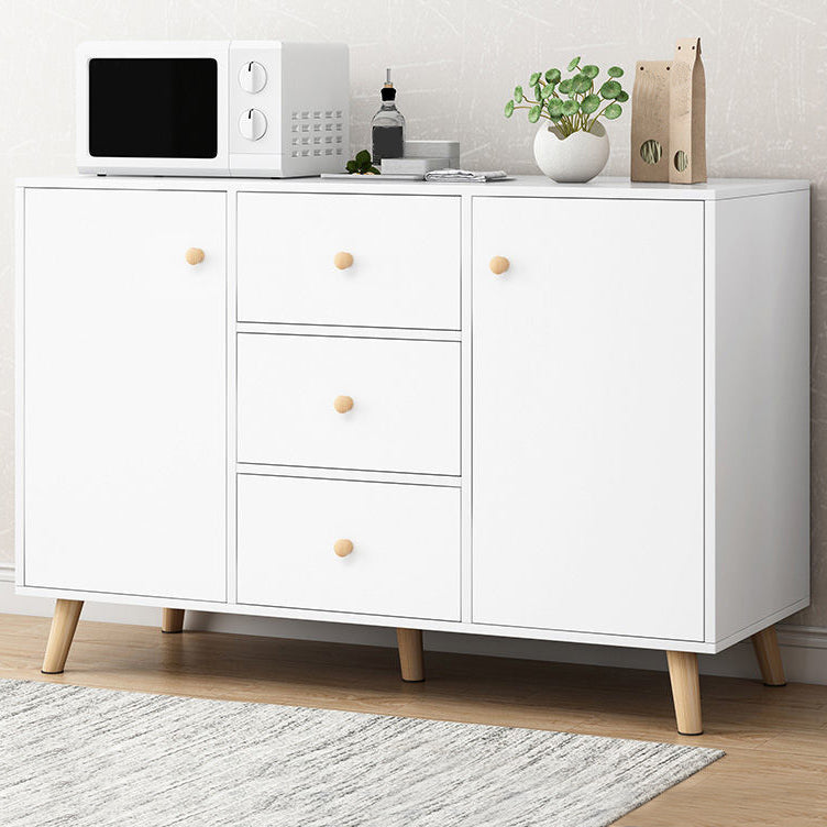 Modern and Contemporary Credenza Wood Server with Cabinets and Drawers