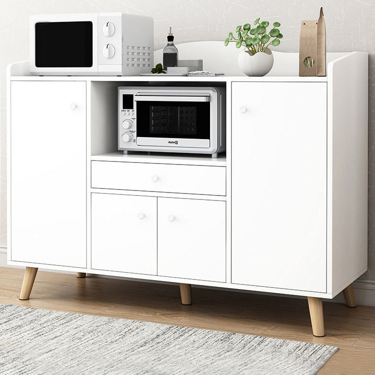 Modern and Contemporary Credenza Wood Server with Cabinets and Drawers