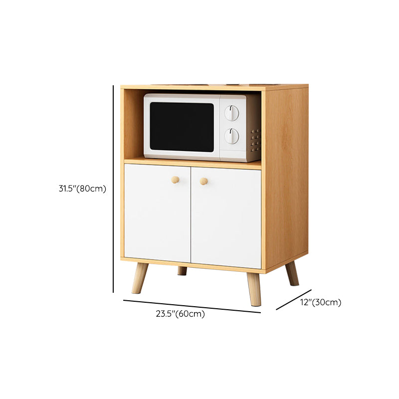 Modern and Contemporary Credenza Wood Server with Cabinets and Drawers