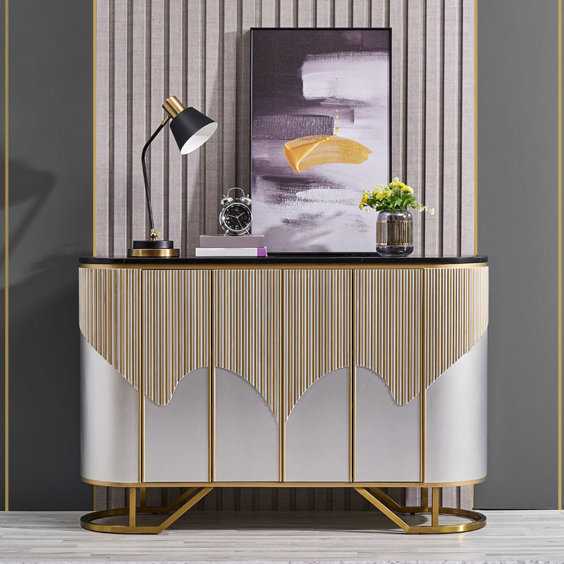 Marble Credenza Modern and Contemporary Server with Cabinets