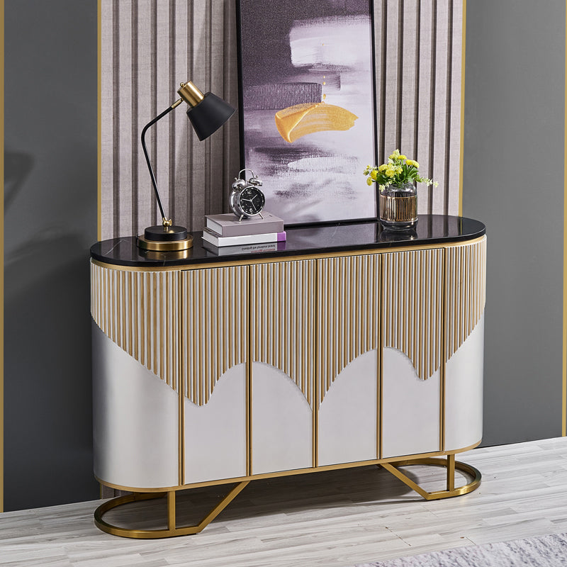 Marble Credenza Modern and Contemporary Server with Cabinets