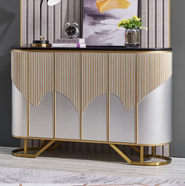 Marble Credenza Modern and Contemporary Server with Cabinets