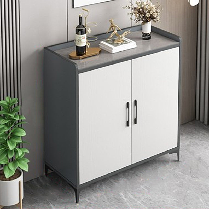 Contemporary Style Sideboard Stone Adjustable Shelving Side Board with Cabinets