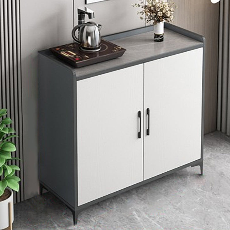 Contemporary Style Sideboard Stone Adjustable Shelving Side Board with Cabinets