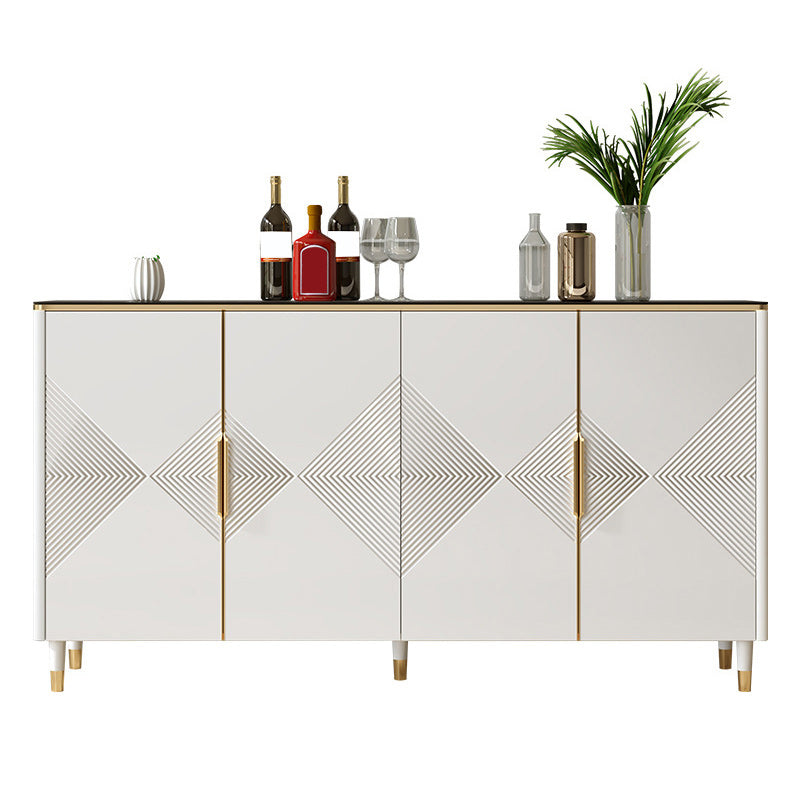 Glam Style Sideboard Wood Adjustable Shelving Side Board with Cabinets and Drawers