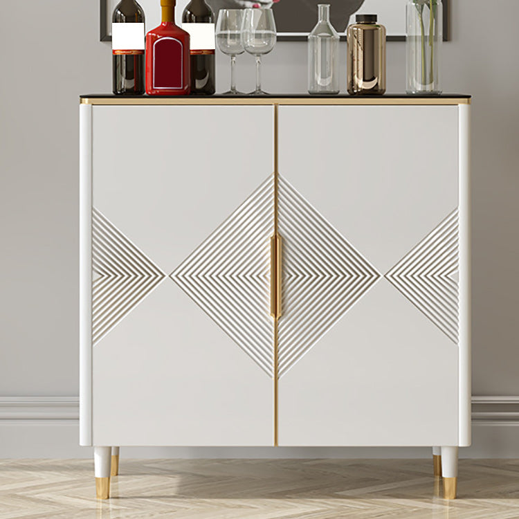 Glam Style Sideboard Wood Adjustable Shelving Side Board with Cabinets and Drawers