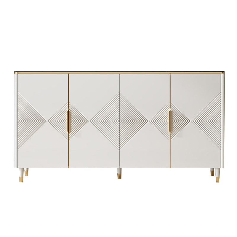 Glam Style Sideboard Wood Adjustable Shelving Side Board with Cabinets and Drawers