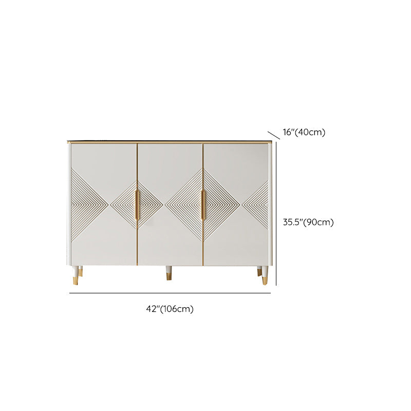 Glam Style Sideboard Wood Adjustable Shelving Side Board with Cabinets and Drawers