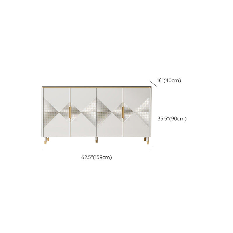 Glam Style Sideboard Wood Adjustable Shelving Side Board with Cabinets and Drawers