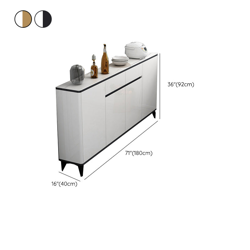 Glam Sideboard Wood Adjustable Shelving Side Board with Cabinets and Drawers