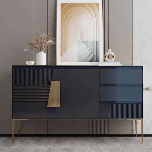 Glam Style Sideboard Wood Side Board with Cabinets and Drawers