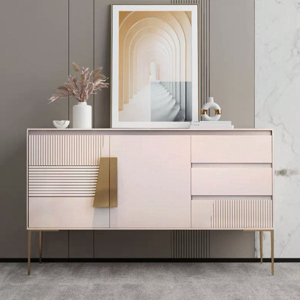 Glam Style Sideboard Wood Side Board with Cabinets and Drawers