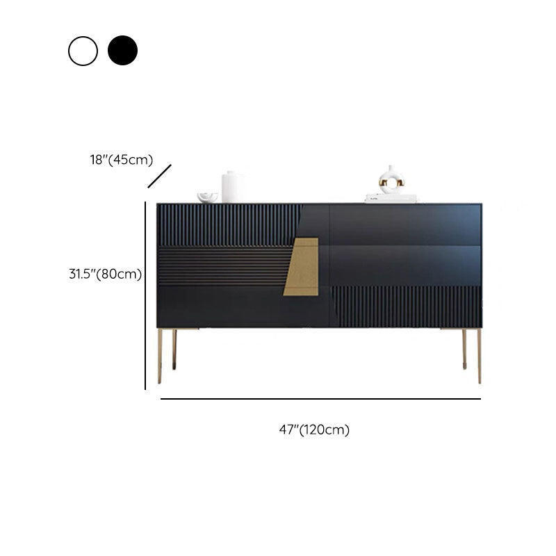 Glam Style Sideboard Wood Side Board with Cabinets and Drawers