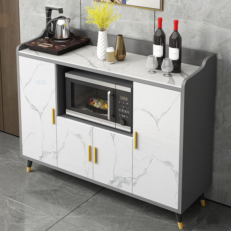 Contemporary Style Buffet Sideboard Stone Side Board with Cabinets