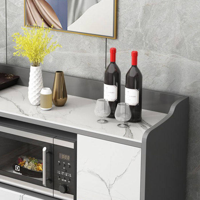 Contemporary Style Buffet Sideboard Stone Side Board with Cabinets