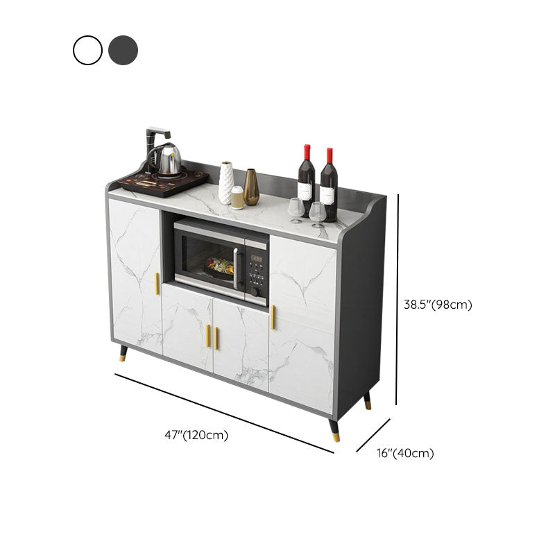 Contemporary Style Buffet Sideboard Stone Side Board with Cabinets