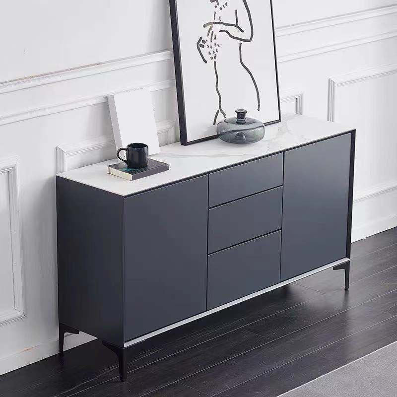 Stone Sideboard Modern Style Side Board with Cabinets and Drawers