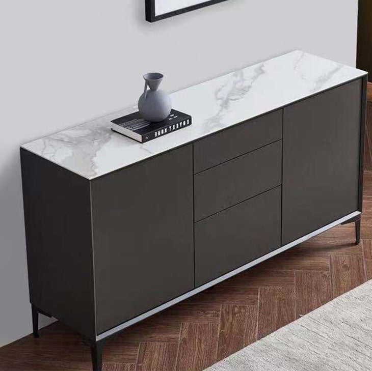 Stone Sideboard Modern Style Side Board with Cabinets and Drawers