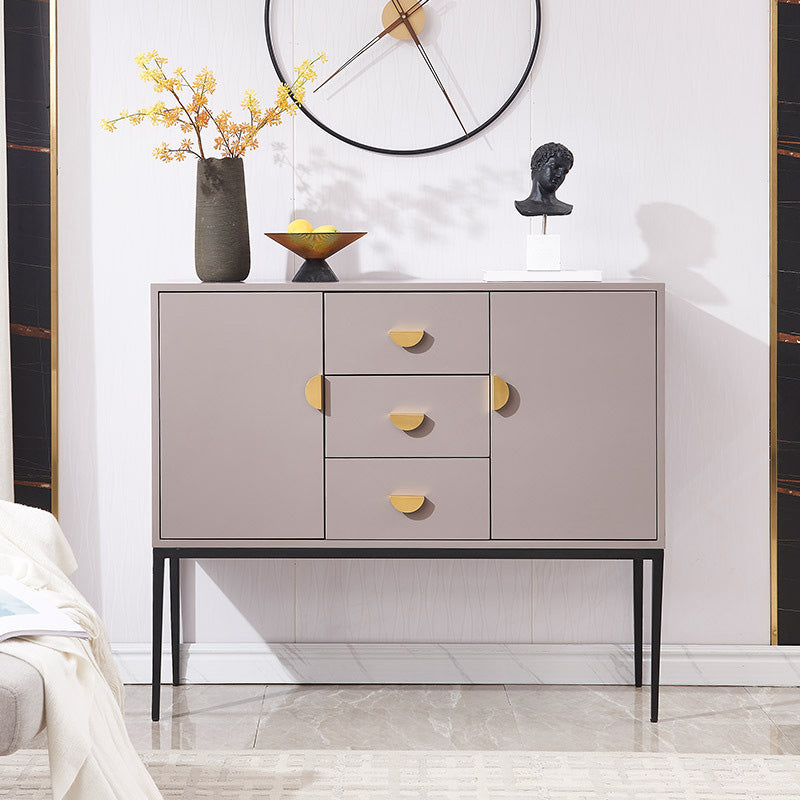 Glam Sideboard Adjustable Shelving Wood Side Board with Cabinets and Drawers