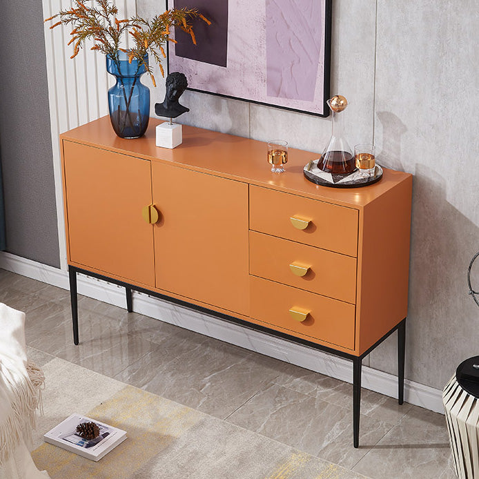 Glam Sideboard Adjustable Shelving Wood Side Board with Cabinets and Drawers