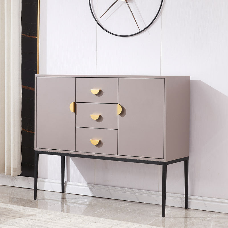 Glam Sideboard Adjustable Shelving Wood Side Board with Cabinets and Drawers