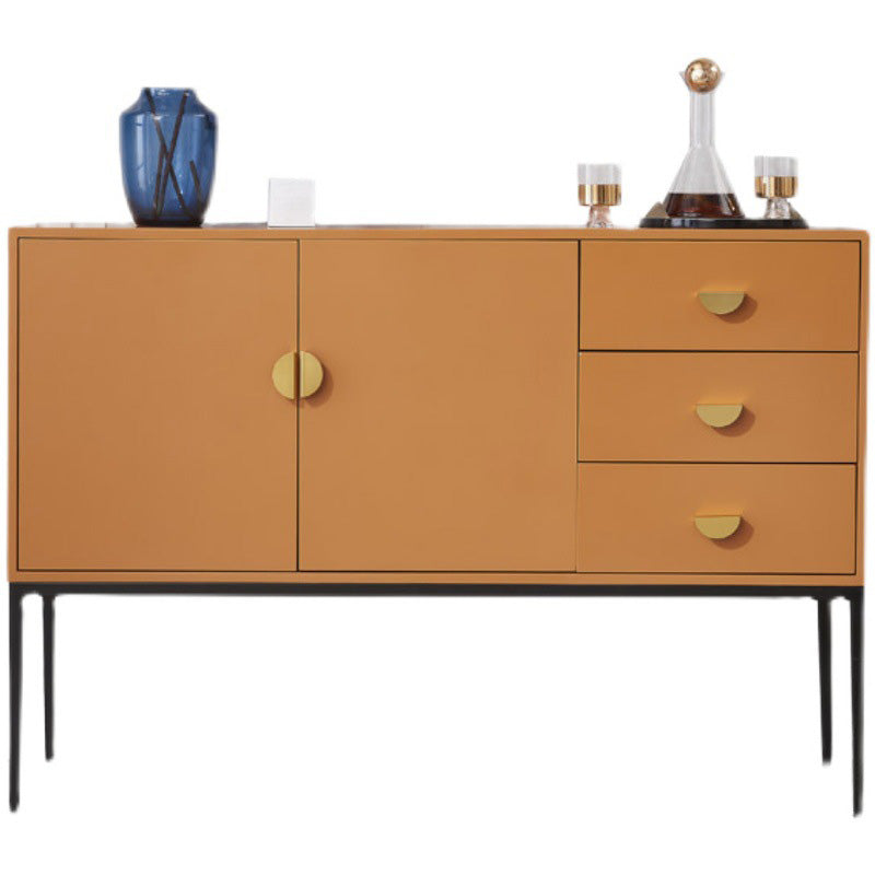 Glam Sideboard Adjustable Shelving Wood Side Board with Cabinets and Drawers