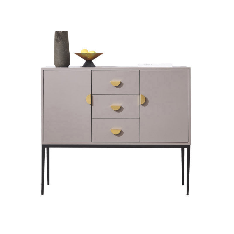 Glam Sideboard Adjustable Shelving Wood Side Board with Cabinets and Drawers