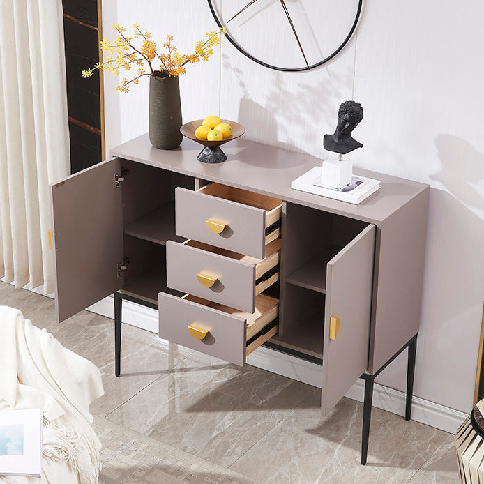 Glam Sideboard Adjustable Shelving Wood Side Board with Cabinets and Drawers