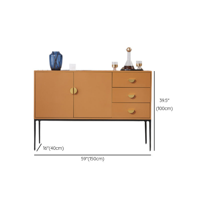 Glam Sideboard Adjustable Shelving Wood Side Board with Cabinets and Drawers