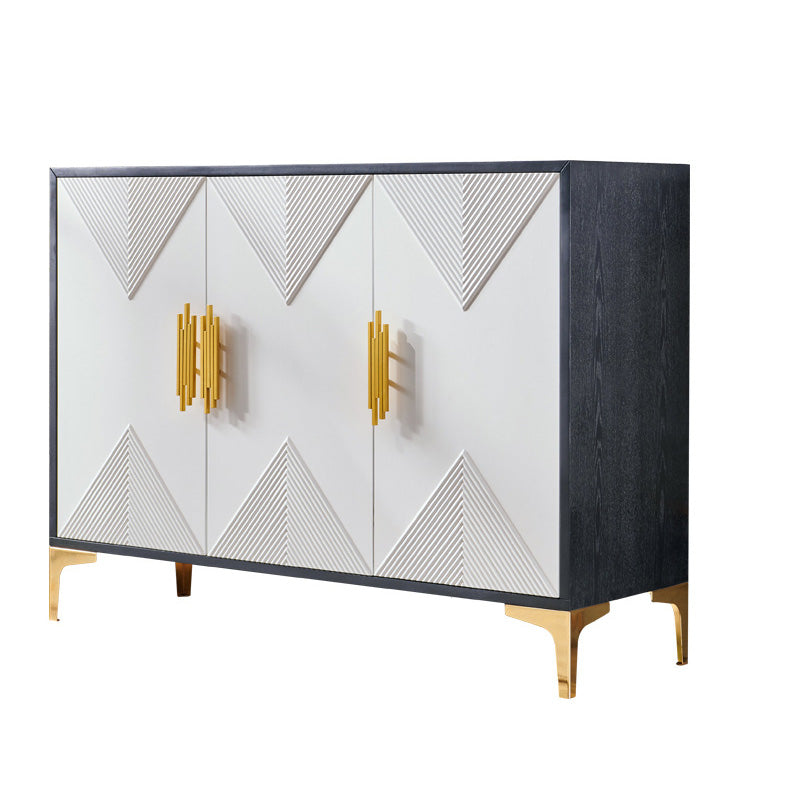 Wood Sideboard Cabinet Glam Style Buffet Sideboard with Cabinets