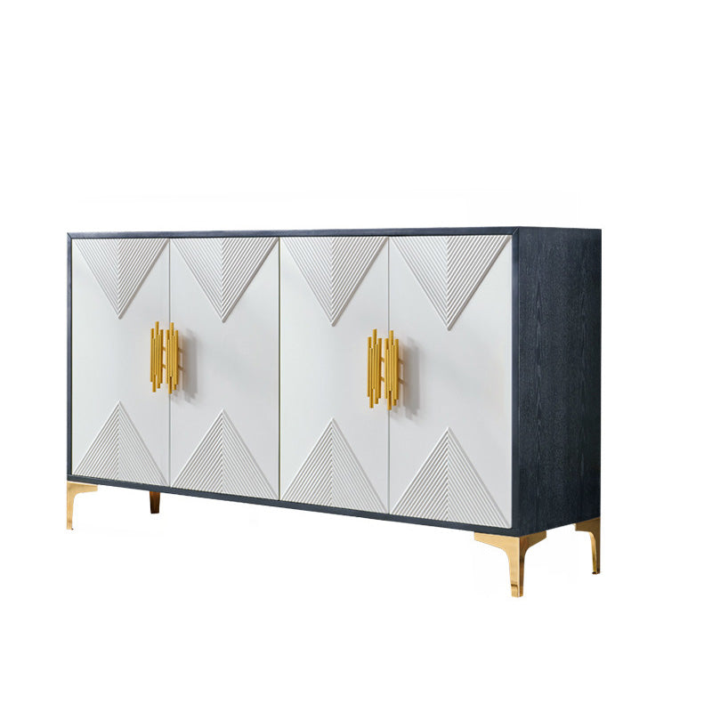 Wood Sideboard Cabinet Glam Style Buffet Sideboard with Cabinets