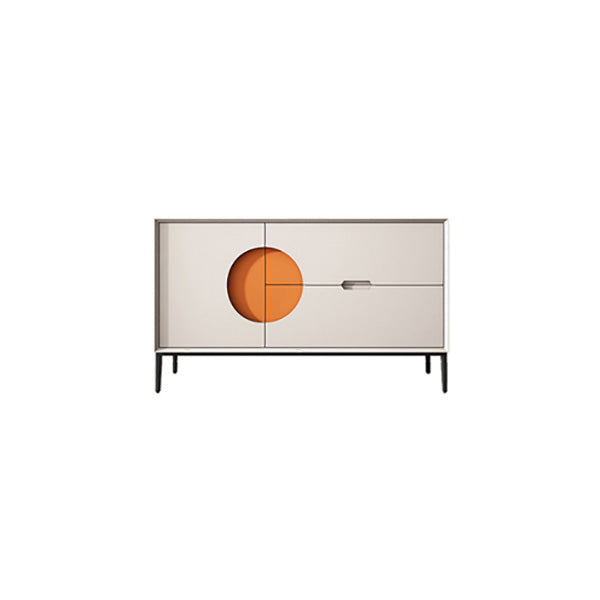 Glam Style Credenza Wood Side Board with Drawers and Cabinets