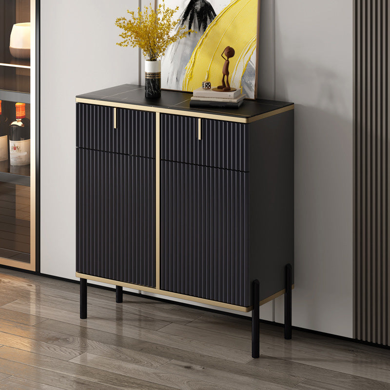 Glam Style Sideboard Stone Side Board with Drawers and Cabinets